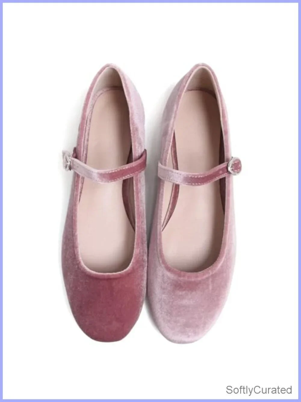 Women's Round Toe Mary Jane Ballet Flats Leather Satin Buckle